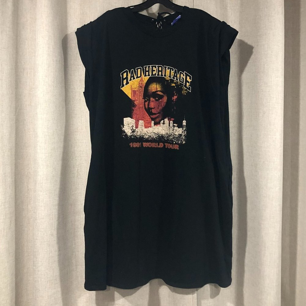 Future Collective Kahlana Barfield Brown strong shoulder tunic dress 2X